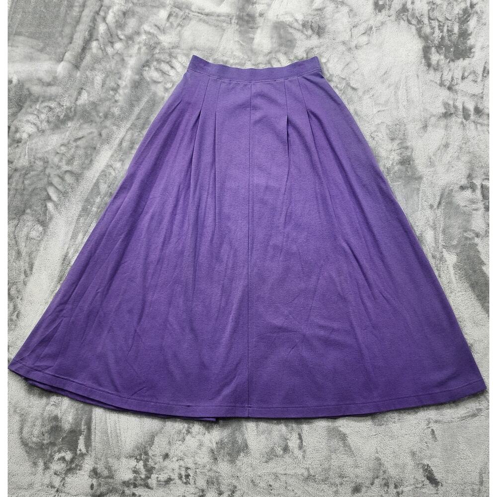 Vintage 90s Compliments Skirts‎ Womens S Purple Pull On Pleated Midi Pockets